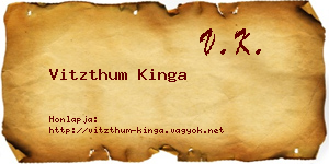 Vitzthum Kinga névjegykártya